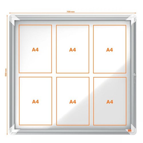 Nobo 1902578 Premium Plus External Glazed Case Magnetic 6 x A4 | 31263J | ACCO Brands