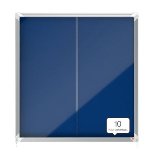 Nobo 1902566 Premium Plus Blue Felt Lockable Notice Board 12xA4