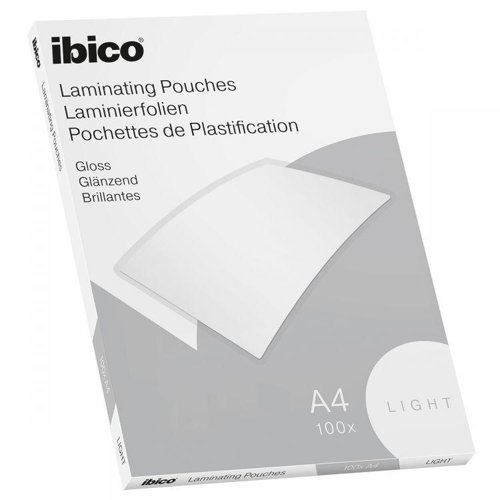 31374J - Ibico Basics A4 Gloss Laminating Pouches Light - Pack of 100