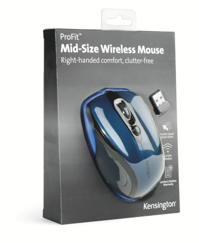 Kensington K72421WW Pro Fit Wireless Mid-Size Mouse Blue