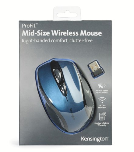 Kensington K72421WW Pro Fit Wireless Mid-Size Mouse Blue