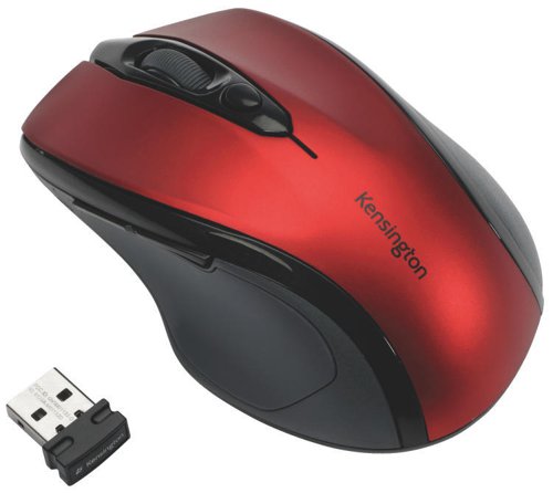 Kensington K72422WW Pro Fit Wireless Mid-Size Mouse Red | 31724J | ACCO Brands