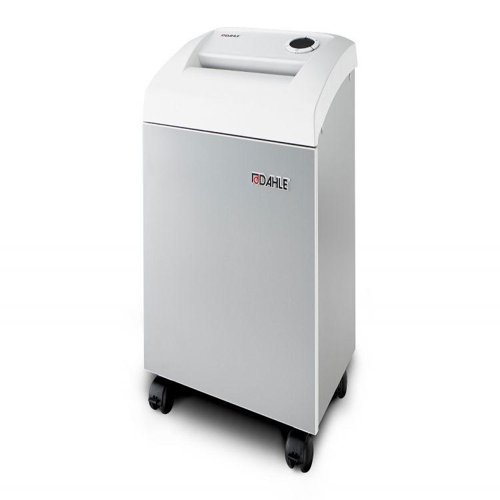 The Dahle SECURITY Shredders provide exceptional protection against recovery with P-5 Security Levels.The benefits of a Dahle shredder includes a comfortable, quiet working atmosphere by extremely quiet operation, precise shredding by high-quality cutting cylinders, Eco-friendly waste separation by separate waste containers for paper, CDs, DVDs, and Cards, Easy operation by comfortable operating panel & Low maintenance by oil-free operationConforms to DIN level P-5/F-2/T-5/E-4* Using 80gsm weight paper