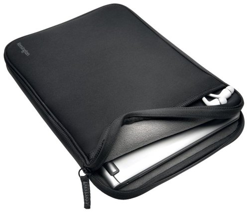 32004J | Laptops have become the go-to essential for mobile business professionals, and the sleek, lightweight Chromebook and MacBook Air are becoming more popular every year.Now you have the perfect lightweight complement to help you carry your laptop or tablet around. The Kensington 14” universal sleeve provides a soft layer of protection to a wide variety of devices up to 14 inches, and the interior fleece lining is scratch-resistant to help keep the surface of the device free of marks.A reinforced carry handle allows you to easily hold on to the sleeve and an exterior pocket conveniently stores your device’s accessories.