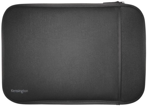 32004J | Laptops have become the go-to essential for mobile business professionals, and the sleek, lightweight Chromebook and MacBook Air are becoming more popular every year.Now you have the perfect lightweight complement to help you carry your laptop or tablet around. The Kensington 14” universal sleeve provides a soft layer of protection to a wide variety of devices up to 14 inches, and the interior fleece lining is scratch-resistant to help keep the surface of the device free of marks.A reinforced carry handle allows you to easily hold on to the sleeve and an exterior pocket conveniently stores your device’s accessories.