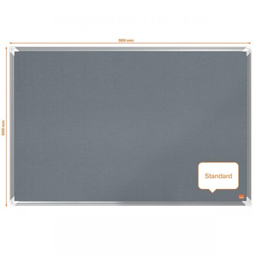 Nobo 1915195 Premium Plus Grey Felt Notice Board 900x600mm 32040J