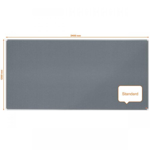 Nobo 1915200 Premium Plus Grey Felt Notice Board 2400x1200mm 32045J