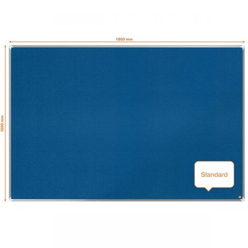 Nobo 1915192 Premium Plus Blue Felt Notice Board 1800x1200mm