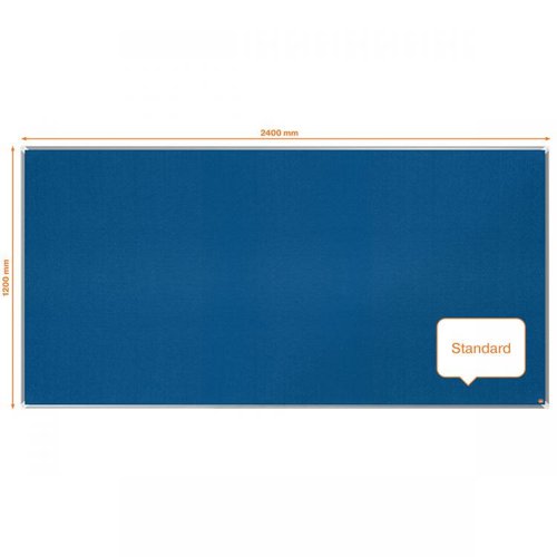 Nobo 1915193 Premium Plus Blue Felt Notice Board 2400x1200mm 32056J