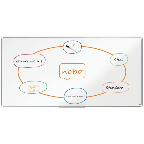 Nobo Premium Plus Steel Magnetic Whiteboard 1800x900mm