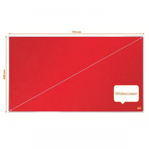 32306J - Nobo 1915419 Impression Pro 710x400mm Widescreen Red Felt Notice Board