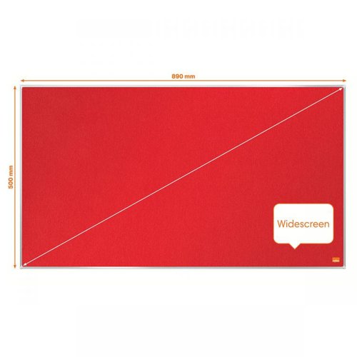 32307J - Nobo 1915420 Impression Pro 890x500mm Widescreen Red Felt Notice Board