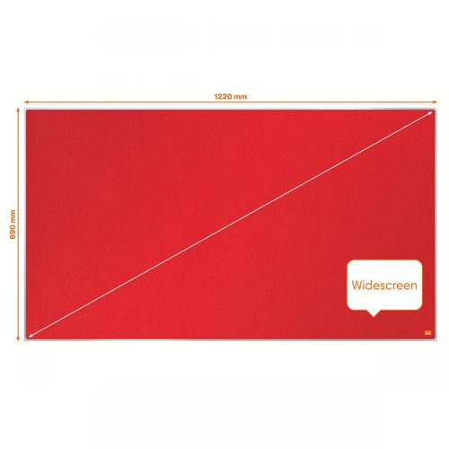 32308J - Nobo 1915421 Impression Pro 1220x690mm Widescreen Red Felt Notice Board