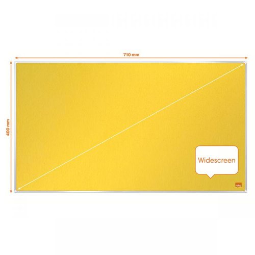 32316J - Nobo 1915429 Impression Pro 710x400mm Widescreen Yellow Felt Notice Board