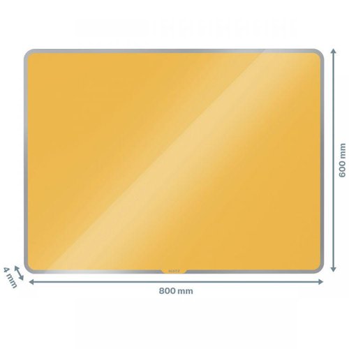 Leitz Cosy Magnetic Glass Whiteboard 80 x 60 cm Warm Yellow