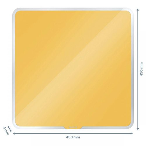Leitz Cosy Magnetic Glass Whiteboard 45 x 45 cm Warm Yellow 32667J