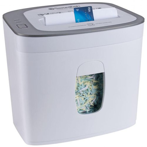 The Swordfish 1000XC+ is a robust and quick shredder, able to shred approximately 450 sheets in 1 hour. This shredder also features a reverse function enabling you to clear any jams quickly, safely and with ease. With a pull out waste bin and castors, the 1000XC+ is the perfect shredder for any home or small office.GDPR CompliantConforms to DIN level P-4 / E-3* Using 70gsm weight paper