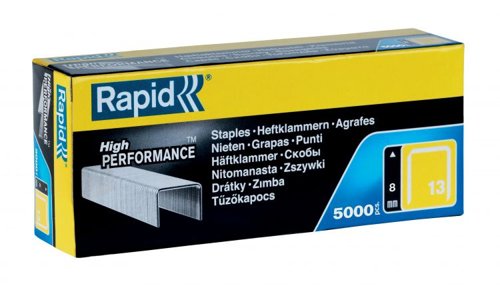 32823J | These quality finewire staples are ideal for working with textiles.Featuring a discreet, low visibility design and created to have a minimal effect on textile fibres, they are also a great solution when labelling. Made from high performance, galvanized wire, their legs are precision cut for optimal penetration.Also available in stainless steel.For Rapid Staplers: R13, R23, R30, R33, R83 ALU610, ALU913, Eco Tacker, M10Y