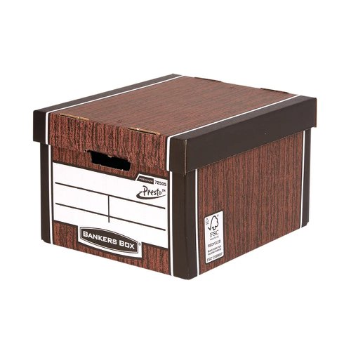 Bankers Box Premium Classic Box Woodgrain Pack of 10