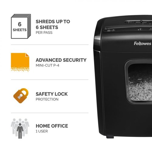 Fellowes Powershred 6M Mini Cut Shredder Personal Shredders 32869J Active Group  | Business Supplies. Workwear. Furniture. Promotional Merchandise. Business Technology