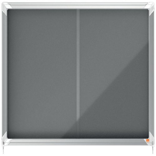 Nobo 1915336 8 x A4 Premium+ lockable Notice Board with Grey Felt 32893J