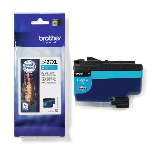 Brother LC427XLC 5000 Page High Yield Cyan Ink Cartridge