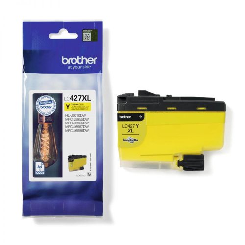 Brother LC427XLY 5000 Page High Yield Yellow Ink Cartridge