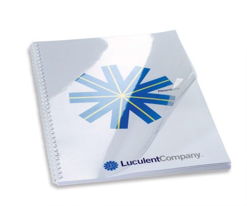 HiClear Covers are made from durable, crystal clear PVC, adding a premium finishing touch to any document. The title page display makes a striking impact while the contents enjoy the highest quality protection. Size A3240 micronPack size: 100