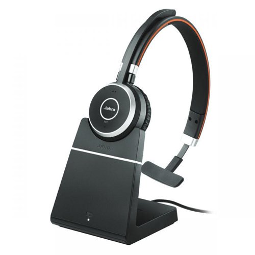 Jabra Evolve 65 SE MS Monaural USB-A Bluetooth Headset with Stand