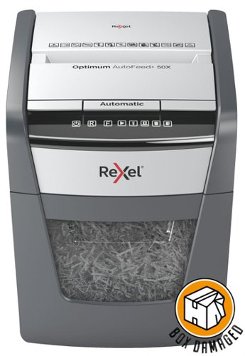 Rexel Optimum AutoFeed Plus 50X Cross Cut Shredder - BOX DAMAGED
