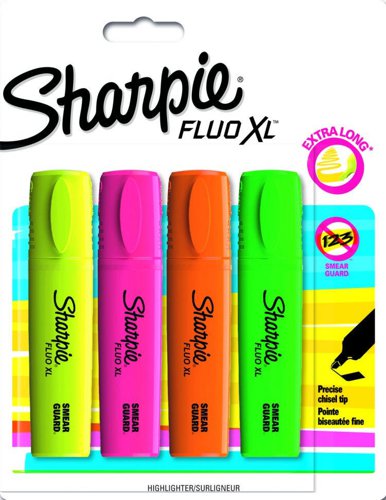 Sharpie 1825662 Fluo XL Highlighter Blister Pack x 4