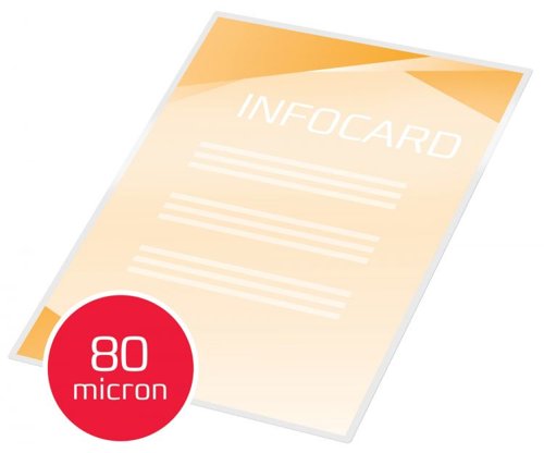 33527J | Laminating pouches are a convenient, everyday solution to protect and enhance valuable presentation pages, reference lists, product sheets, notices, photographs and certificates.80 Micron Gloss.A6 format.Pack size: 100.