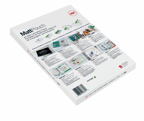 Laminating pouches are a convenient, everyday solution to protect and enhance valuable presentation pages, reference lists, product sheets, notices, photographs and certificates.75 Micron Matt/Gloss.A4 format.Pack size: 50.