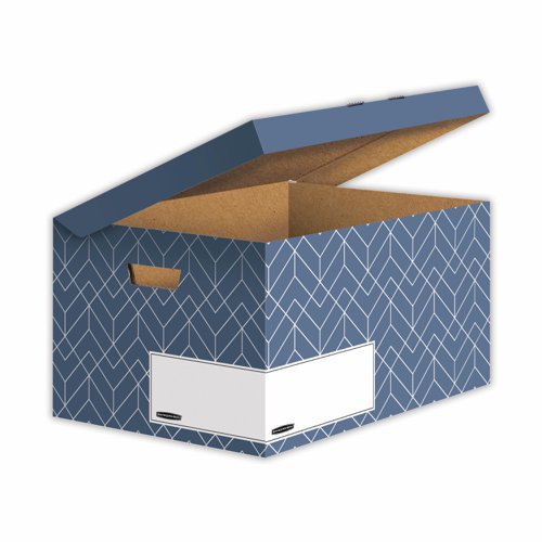 Bankers Box Decor Flip Top Box - Urban Slate Blue Pack of 5