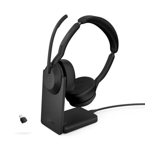 Jabra Evolve2 55 Link 380 USB-C UC Stereo Headset and Stand