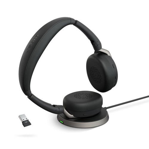 Jabra Evolve2 65 Flex Link 380 USB-A UC Stereo Headset and Wireless Charging