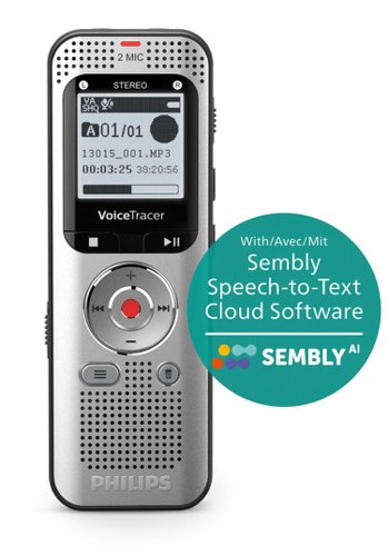 Philips DVT2015 8GB Digital Voice Tracer with SemblyAI Voucher
