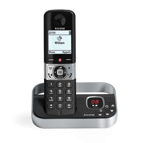If you're looking for a way to avoid pesky commercial calls while still being reachable for important ones, the Alcatel F890 Voice phone has got you covered. Its premium call block feature lets you block up to 1000 numbers, ensuring that only the calls you want will get through.This phone is packed with useful features, including a 200-contact directory that can hold up to three numbers per contact, a 50-minute answerphone with message counter and control keys on the base, and a high-quality hands-free function that lets you multitask while on calls.The large backlit display is easy to read and has adjustable contrast for perfect legibility, while the VIP function lets you know who's calling before you even answer. And if you need a little peace and quiet, you can set the ”Do not disturb” function on a schedule.With the Alcatel F890 Voice phone, you can trust that you'll receive only the calls you want without the worry of missing anything important.The phone runs on standard 2xAAA NiMH 300mAH rechargeable batteries, which are included.