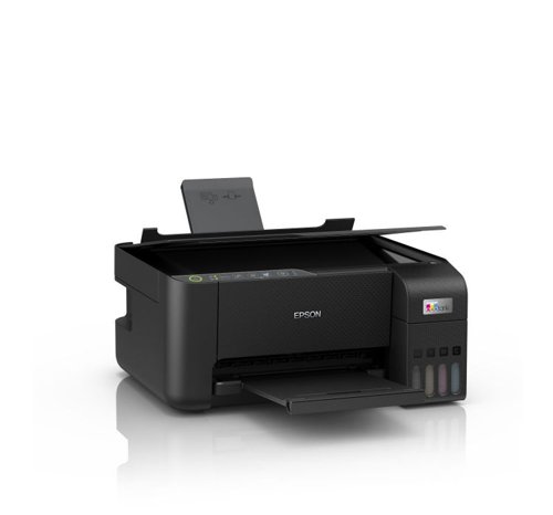 Looking for low-cost printing? Consider the A4 inkjet printer that comes with refillable ink tanks, each set of bottles providing the same amount of ink as up to 72 cartridges. It also has mobile printing, Wi-Fi, copy and scan features. Epson's cartridge-free EcoTank printers can help you save up to 90% on printing costs. They come with high yield ink bottles, and the integrated ink tanks are easy to fill thanks to the specially engineered ink bottles. With no cartridges to replace and flexible connectivity features, this printer is ideal for those who want high-quality prints at an incredibly low cost-per-page.The EcoTank printer is designed for hassle-free home printing experience. It features ultra-high capacity ink tanks that allow mess-free refills and key-lock bottles that ensure only the correct color is inserted. The printer has a front ink level display that makes it easy to know when it's time for a refill.This printer is economical and can save up to 90% on printing costs. It also comes with up to three years' worth of ink included in the box. A single set of ink bottles can deliver up to 4,500 pages in black and white and 7,500 in color -equivalent to 72 cartridges worth of ink!The EcoTank app enables you to control your printer from your smart device, allowing you to print, copy, and scan documents and photos. You can also set up, monitor, and troubleshoot your printer, all from your phone or tablet.The printer features a 100-sheet rear paper tray, borderless photo printing (up to 10x15cm), and print speeds of up to 10 pages per minute, making it easy to speed through a variety of tasks with ease.With a compact design and Wi-Fi and Wi-Fi Direct connectivity, you can easily integrate this printer with your existing home set-up and print from mobiles, tablets, and laptops.The printer is equipped with Heat-Free Printing Technology, which means the printhead will last the lifetime of the printer, without any unnecessary replacement parts or upgrades, and reduced power consumption. It is also built to prevent nozzle clogging.
