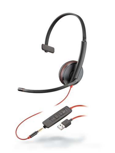 HP Poly Blackwire C3215 USB-A Monaural Headset 34181J