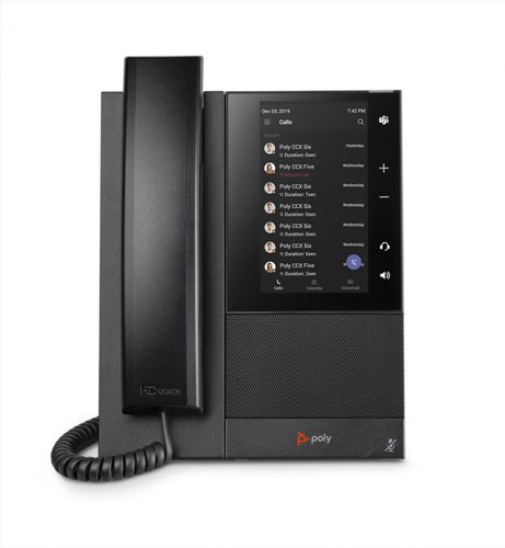 Meet the new standard in desktop touch screen phones. The Poly CCX 500 Business Media Phone has workers feeling confident theyâ€™ll sound professional on every call. No word is missed, thanks to legendary audio quality, Poly HD Voice, and Poly Acoustic Clarity. And letâ€™s hear it for Poly Acoustic Fence. It eliminates background noise to keep calls quiet wherever itâ€™s noisyâ€”like open offices and call centres.By design, the phone is simple and intuitive to useâ€”with one-touch-access to your contacts and meetings. So users can get right to work. IT will be a fan too. Robust provisioning and management capabilities take the headache out of telephony deployment and support. Looking for usability options? You got it. Choose a headset or handset. More options, more happiness.Hear every nuance with the industry-leading audio quality, featuring Poly HD voice (100 - 20kHZ) and poly Acoustic Clarity. Eliminate distracting background noise with Poly Acoustic Fence. Plus, the speakerphone supports advanced noise blocking technology.The CCX 500 improves collaboration and increases productivity - always on and ready for the next call. The CCX 500 combines an attractive ergonomic design with an intuitive user touchscreen interface. Built for the future with a dedicated Teams button or Application button.With integrated Bluetooth, 2 USB ports, RJ9, and EHS ports, you can work hands-free with more headset choices than ever before. An office-favourite headset choice with a Bluetooth capable headset.Included in the box:CCX 500 Console, Handset with cord, Network (LAN) cable - CAT-5E, Desk stand & Setup sheet