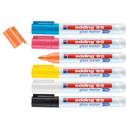 edding 95 Glass Marker Set of 6 Assorted
