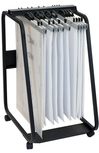 Arnos Hang-A-Plan filing systems are perfect for storing plans, drawings, and other large flat sheets and materials such as maps and charts, posters and prints, or even sample swatches of wallpaper, gift wrapping paper, curtain fabrics, clothes and carpets. This complete system contains 10x A1 Hang-A-Plan Binders (D100A) as well as an A1 Front Loading Trolley (D061)