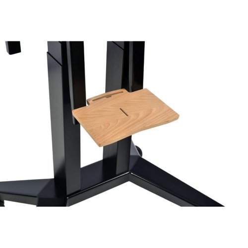 34727J | The accessory shelf is designed to hold small accessories, such as video conferencing cameras and small form factor computer hardware.Additionally, it comes equipped with a slot hole to fix video conferencing cameras, while the VESA 100 mounting interface on the bottom side allows you to place your AirServer Connect hardware in an optimal position. The sliding brackets enable the shelf to fit any screen size between 55" to 98" perfectly.To maintain a clean and organized look, the solution has cable management options that provide easy access to cables when connecting a notebook. The stand has two concealed cable tracks that route cables to the cable compartment, keeping cables out of sight.