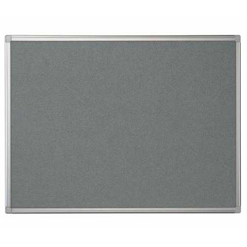 Bi-Office Maya Felt Notice Board; Grey Felt Surface; Aluminium Frame; 1200x1200mm