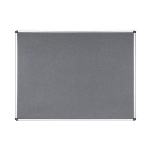 Bi-Office Maya Grey Felt Noticeboard Aluminium Frame 1200x1200
