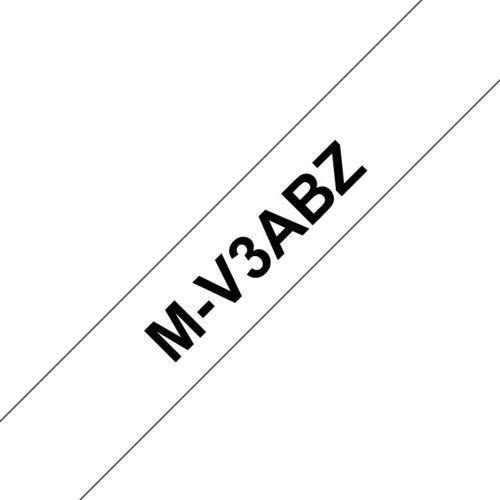Brother M-V3ABZ Labelling Tapes - Black on White Multipack