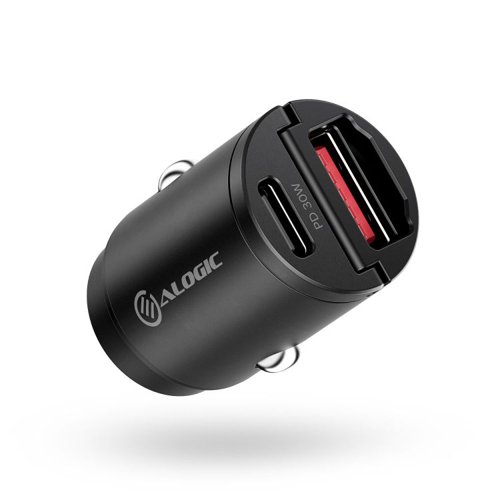 Alogic 30W Rapid Power Mini Car Charger with USB-C and USB-A