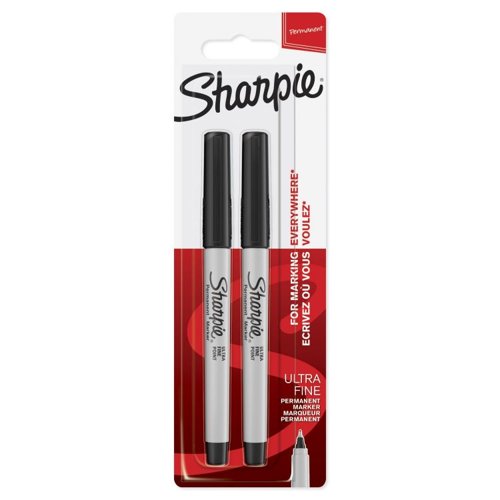 Sharpie 1985878 Ultra Fine Black Ink 2 Marker Pens Pack of 12 Permanent Markers 35179J Active Group  | Business Supplies. Workwear. Furniture. Promotional Merchandise. Business Technology