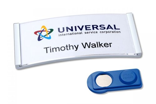 Avery 4835S-M Polar Name Badges - Matt Steel with Magnet